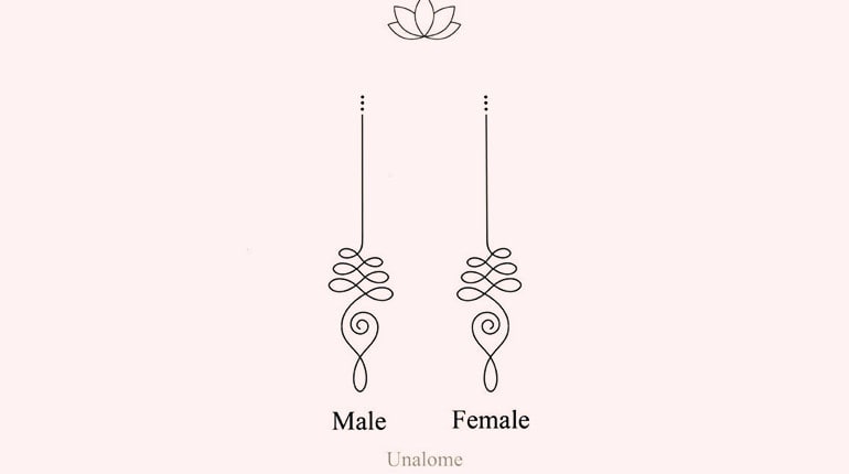 Male and Female Unalome Symbols